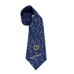 Mens‎ Presidents of the United States Signature Necktie Blue Silk Handmade